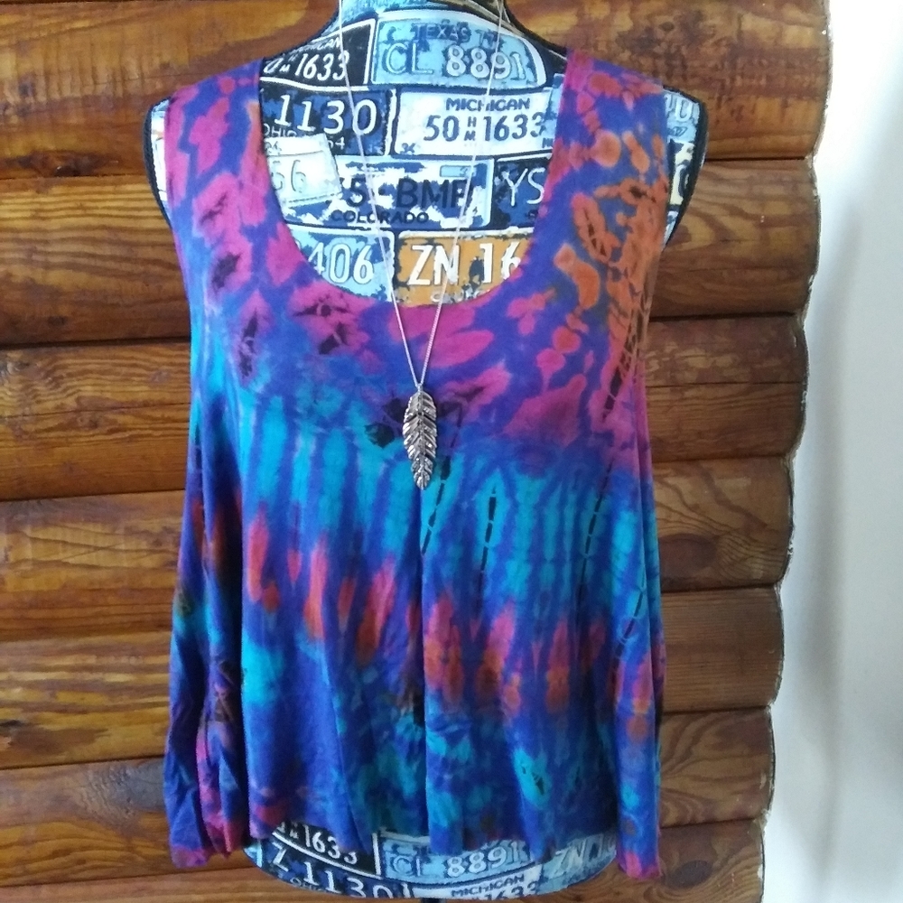 Hippie style Tie Dye flow tank top